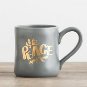Hand Blown Christmas Coffee Mugs PEACE