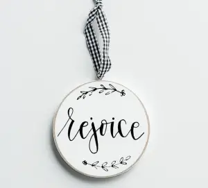 Inspirational Christmas Gift IDeas Rejoice Ornament